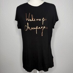 Ted Baker Black & rose gold - Wake Me for Champagne shirt